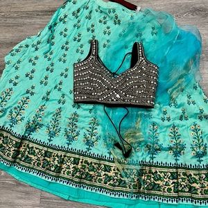 Handpainted Indian lehenga choli